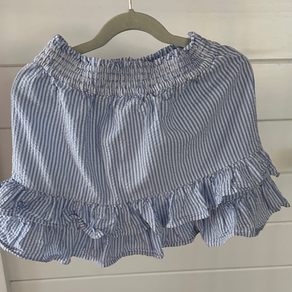 Crewcuts Blue and White Striped Ruffle Skirt - Picture 2 of 4